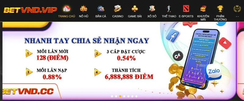 Truy cập nhà cái BETVND vào trang chủ đăng ký