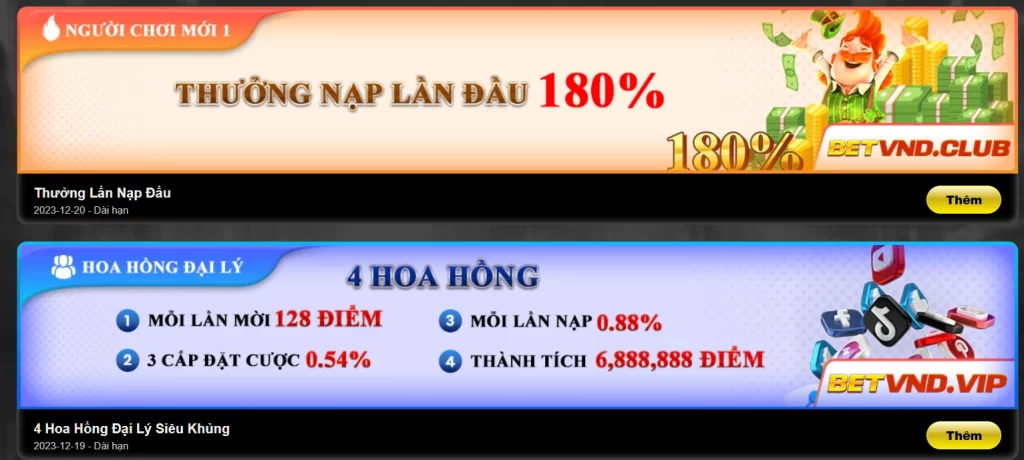 Khi nạp tiền BETVND bạn sẽ nhận được những gì?